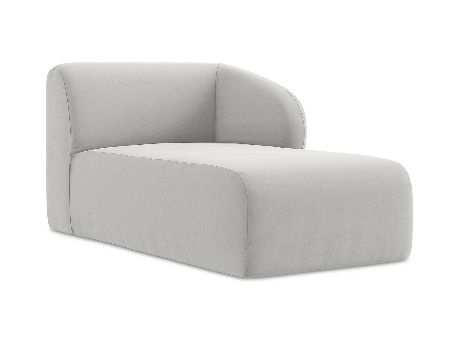 Modular - Recamiere Rechts - Samt - Silber - LANI