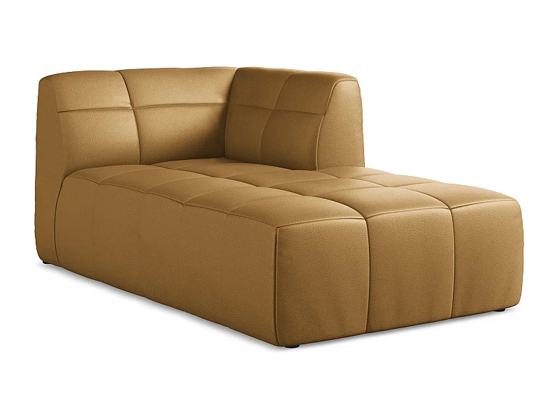 Szezlong prawostronny - ze skóry syntetycznej - karmelowy - ALOHA