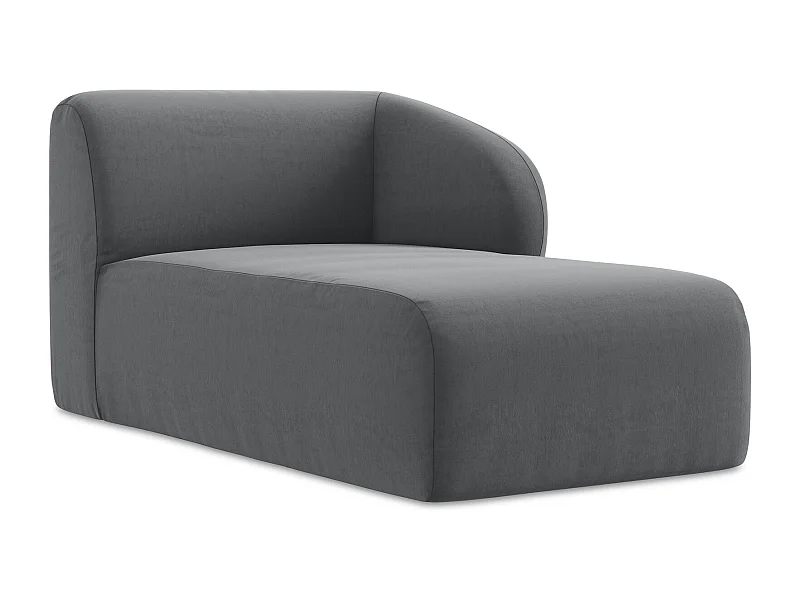 Modular - Recamiere Rechts - Samt - Stahl - LANI