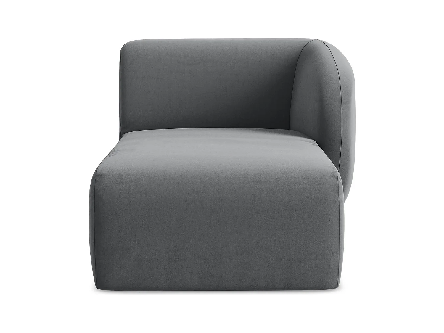 Modular - Recamiere Rechts - Samt - Stahl - LANI