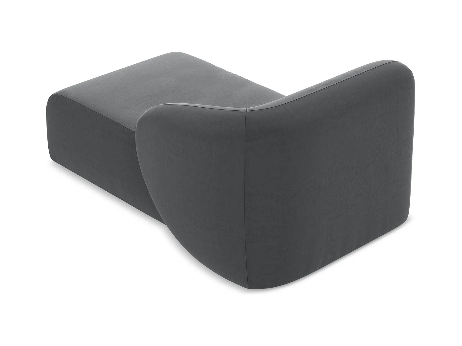 Modular - Recamiere Rechts - Samt - Stahl - LANI