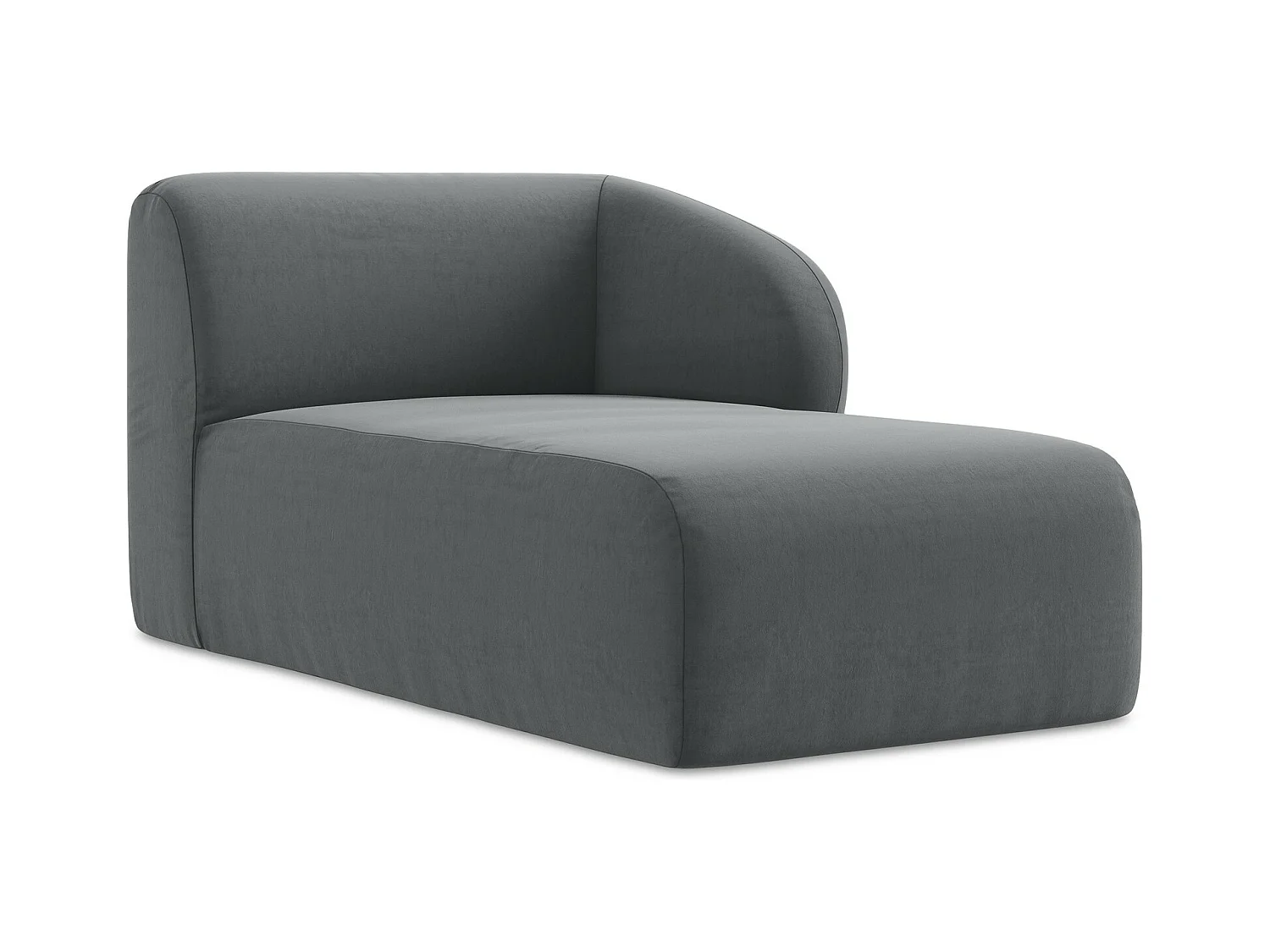 Modular - Recamiere Rechts - Samt - Stahl - LANI