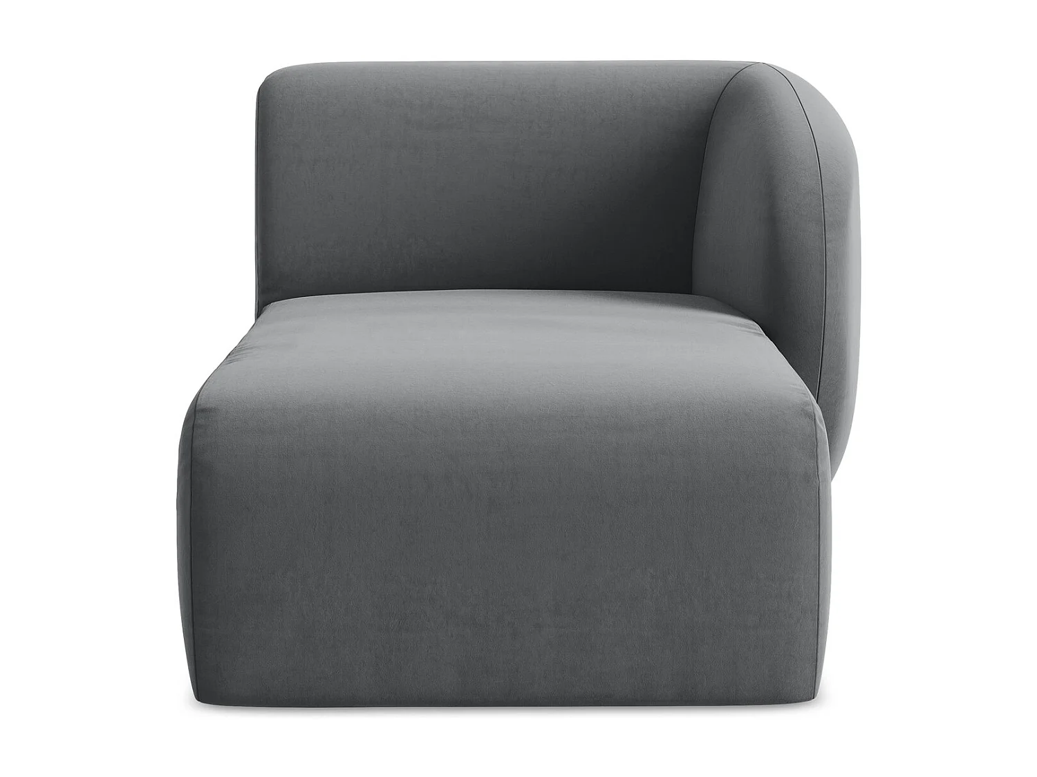 Méridienne droite en velours - acier - LANI