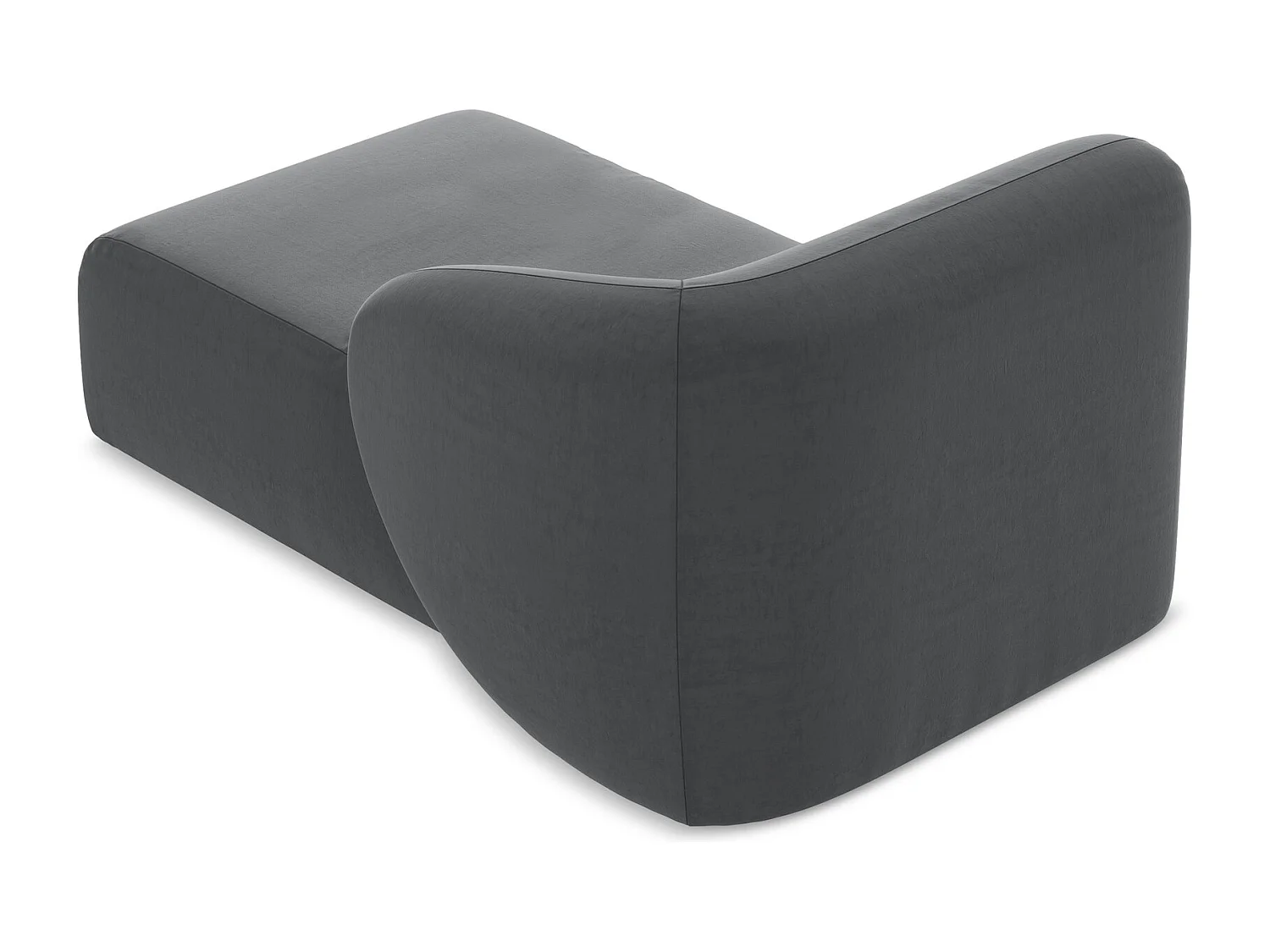 Méridienne droite en velours - acier - LANI