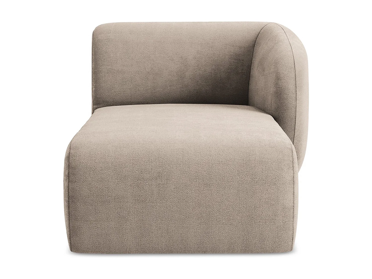 Méridienne droite en tissu chenille - beige foncé - LANI