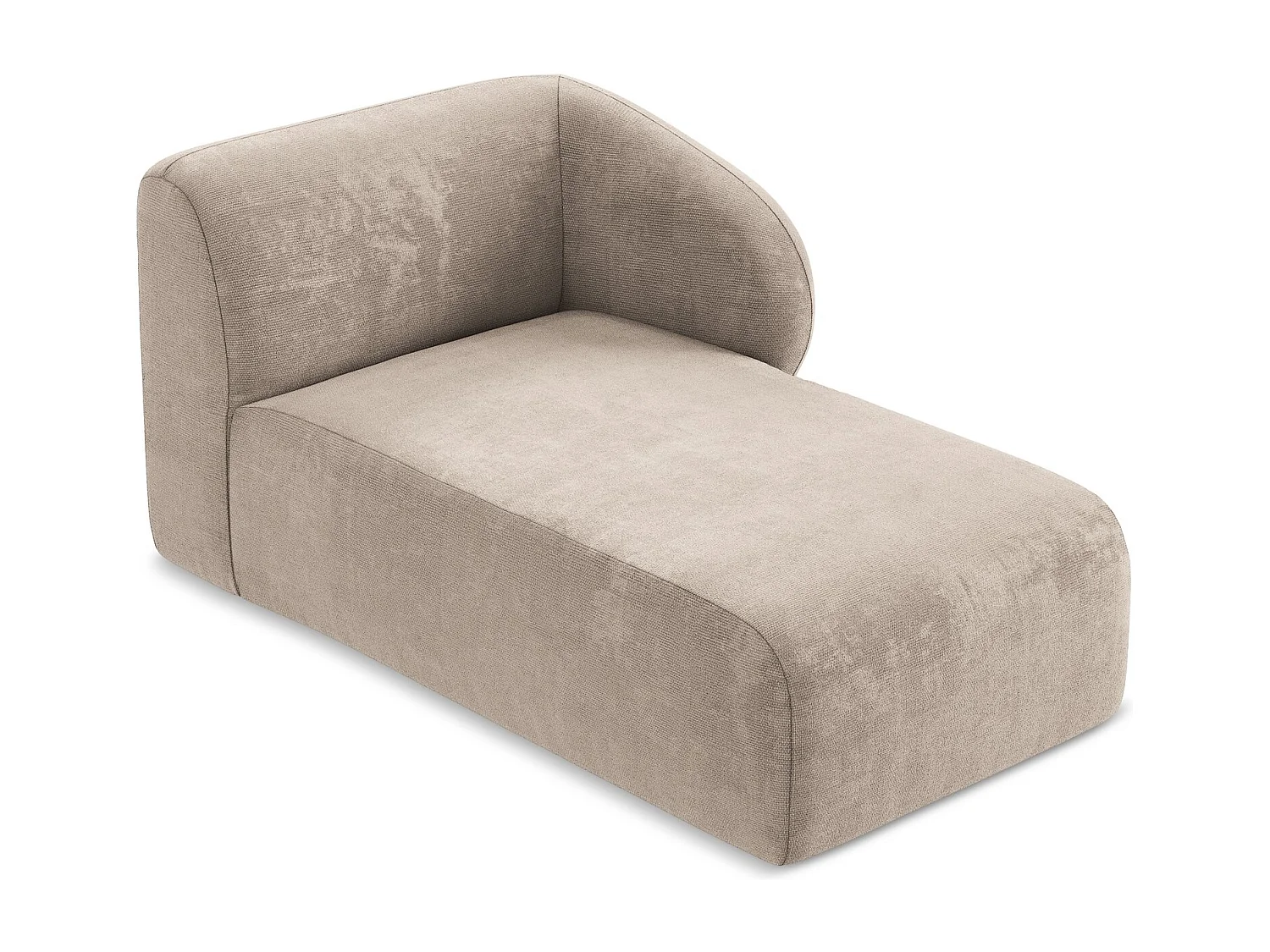 Méridienne droite en tissu chenille - beige foncé - LANI