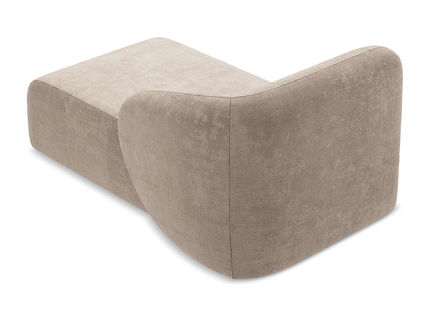 Méridienne droite en tissu chenille - beige foncé - LANI