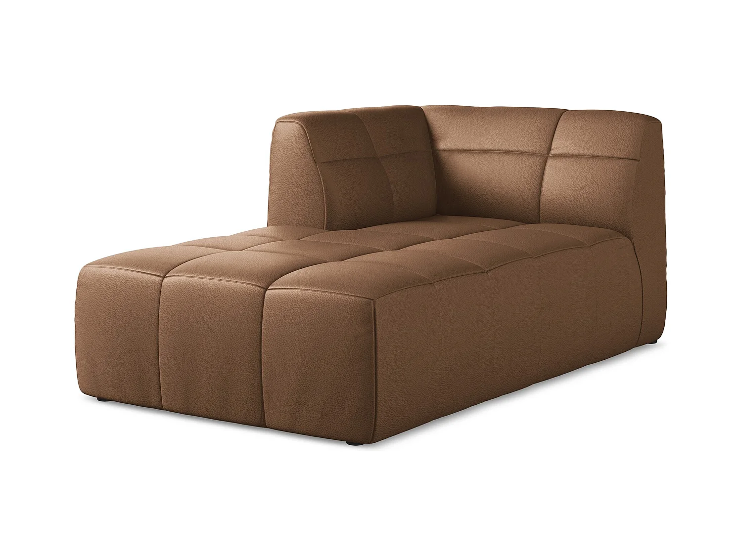 Chaise longue met hoek links van chocolade kunstleer - ALOHA