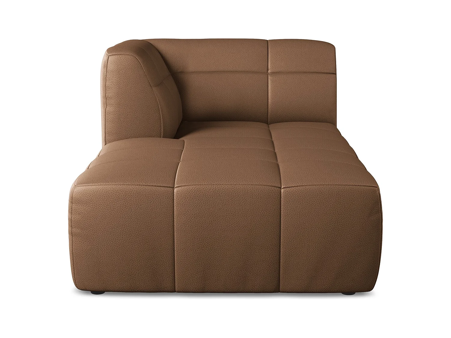 Chaise longue met hoek links van chocolade kunstleer - ALOHA