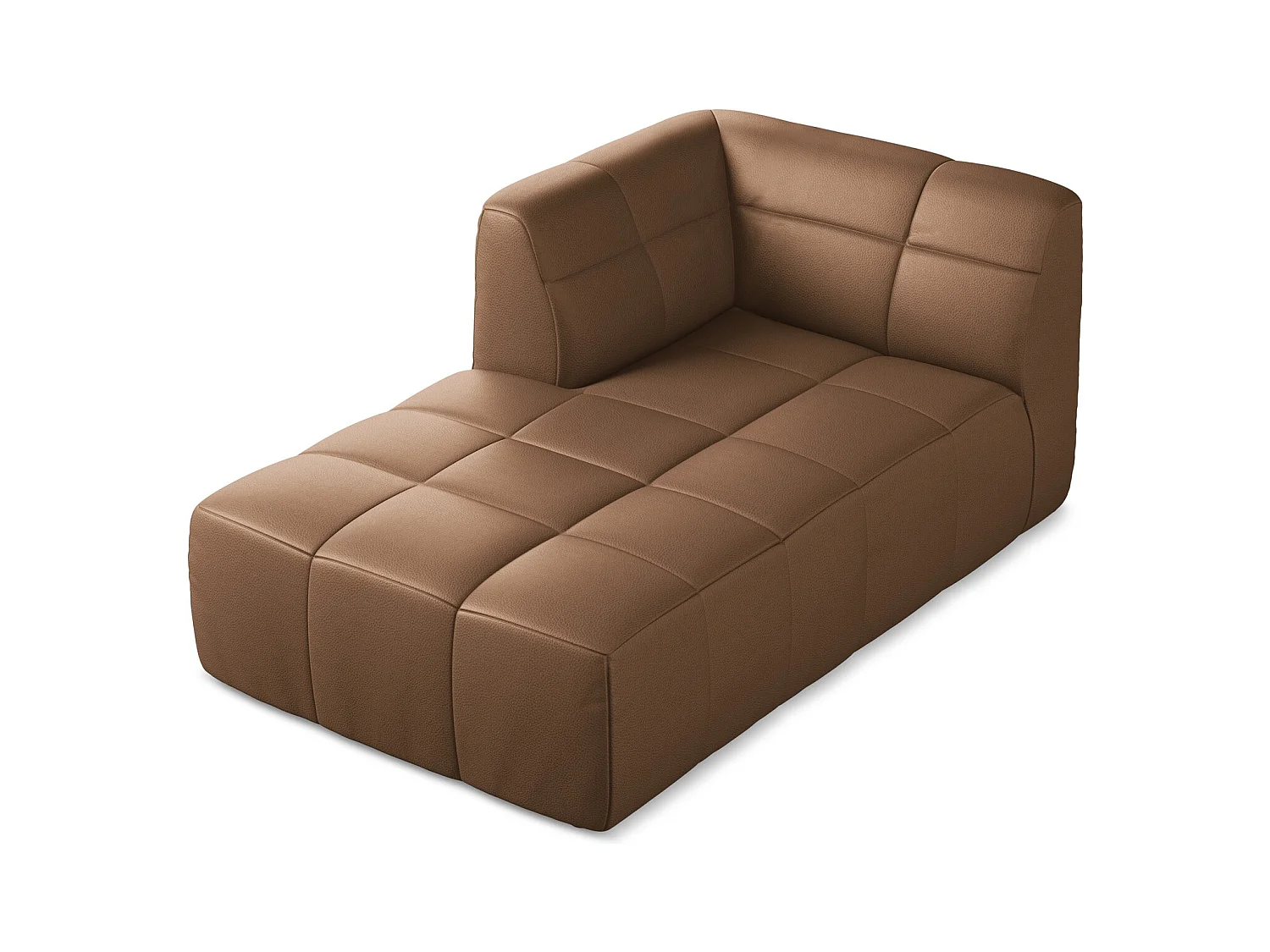 Chaise longue met hoek links van chocolade kunstleer - ALOHA