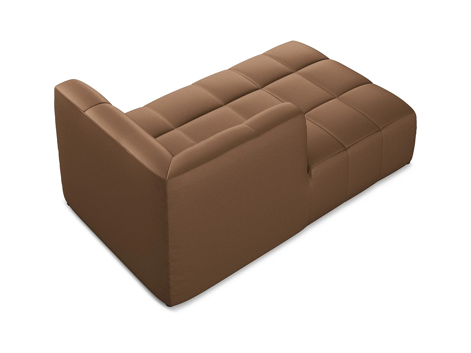 Chaise longue met hoek links van chocolade kunstleer - ALOHA