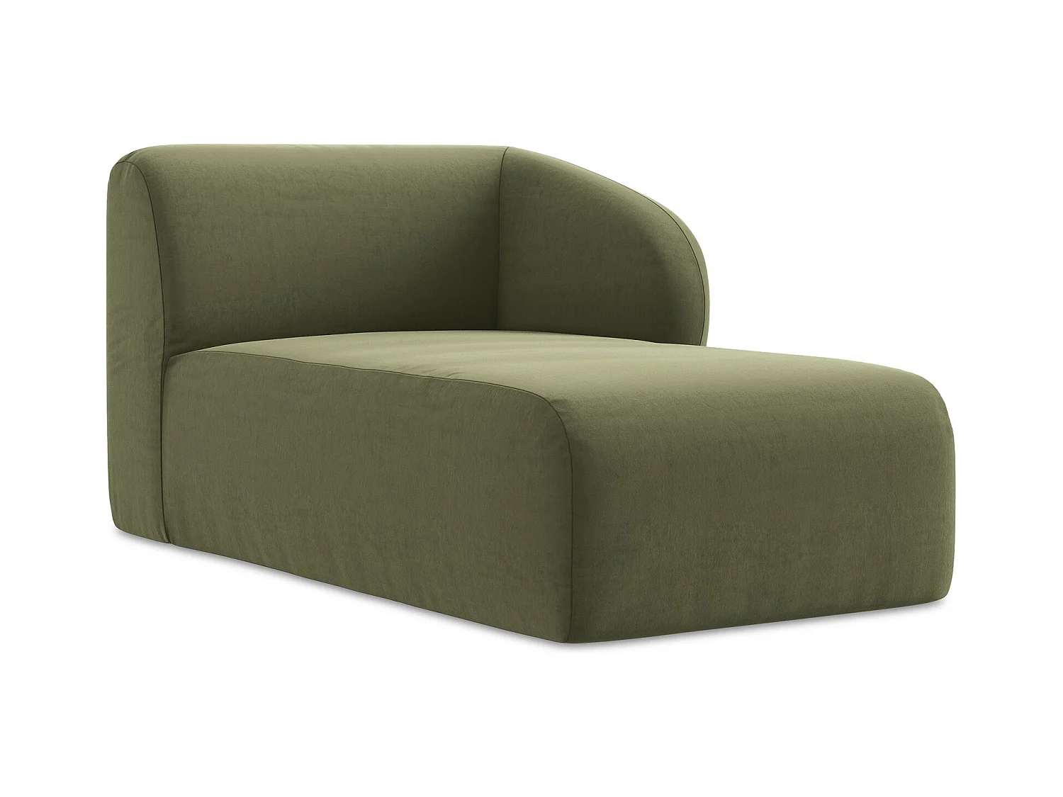 Modular - Recamiere Rechts - Samt - Olive - LANI