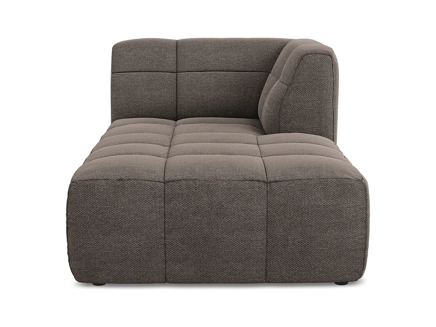 Chaise longue met hoek rechts van chocolade bouclé - ALOHA