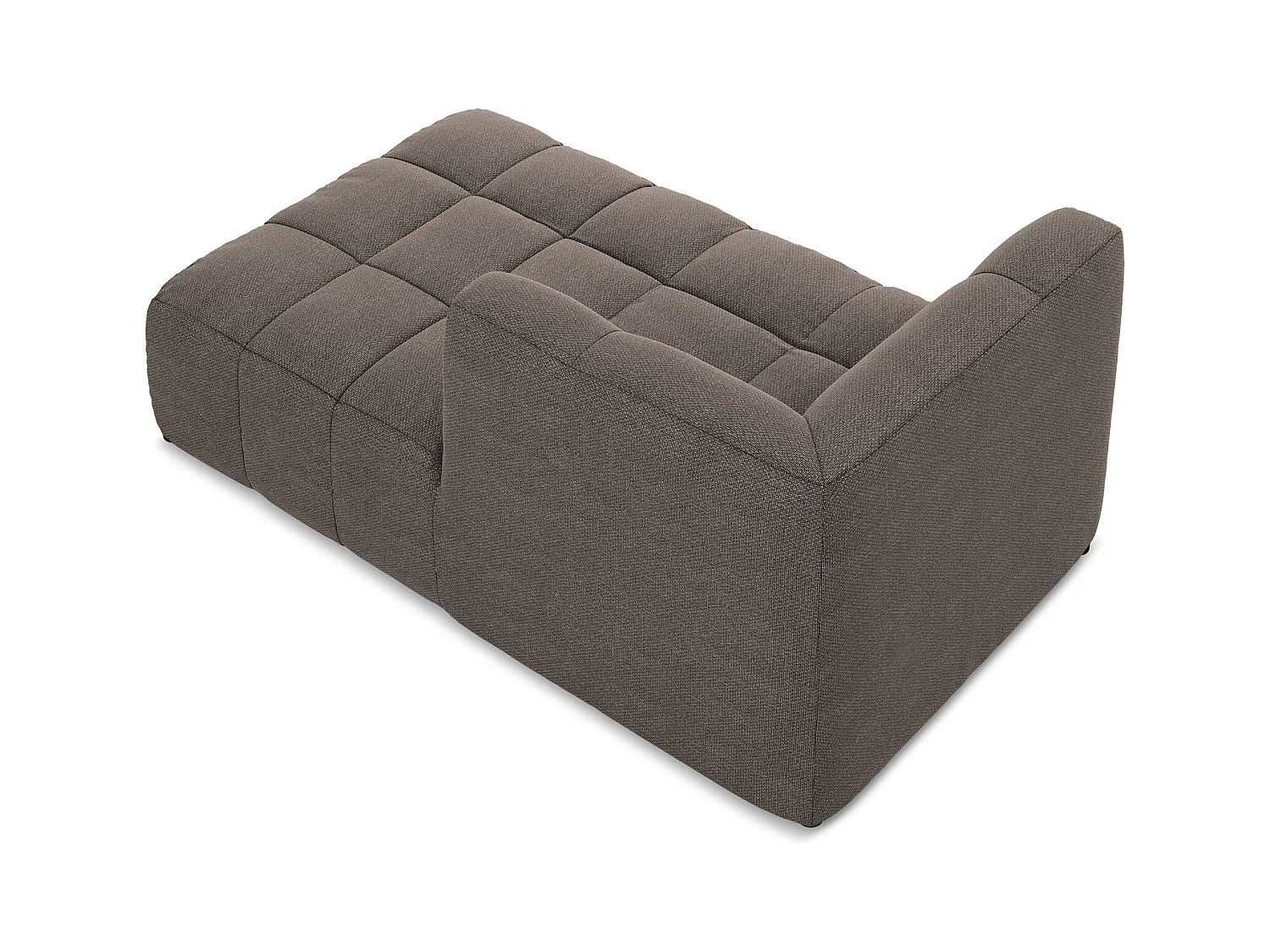 Chaise longue met hoek rechts van chocolade bouclé - ALOHA