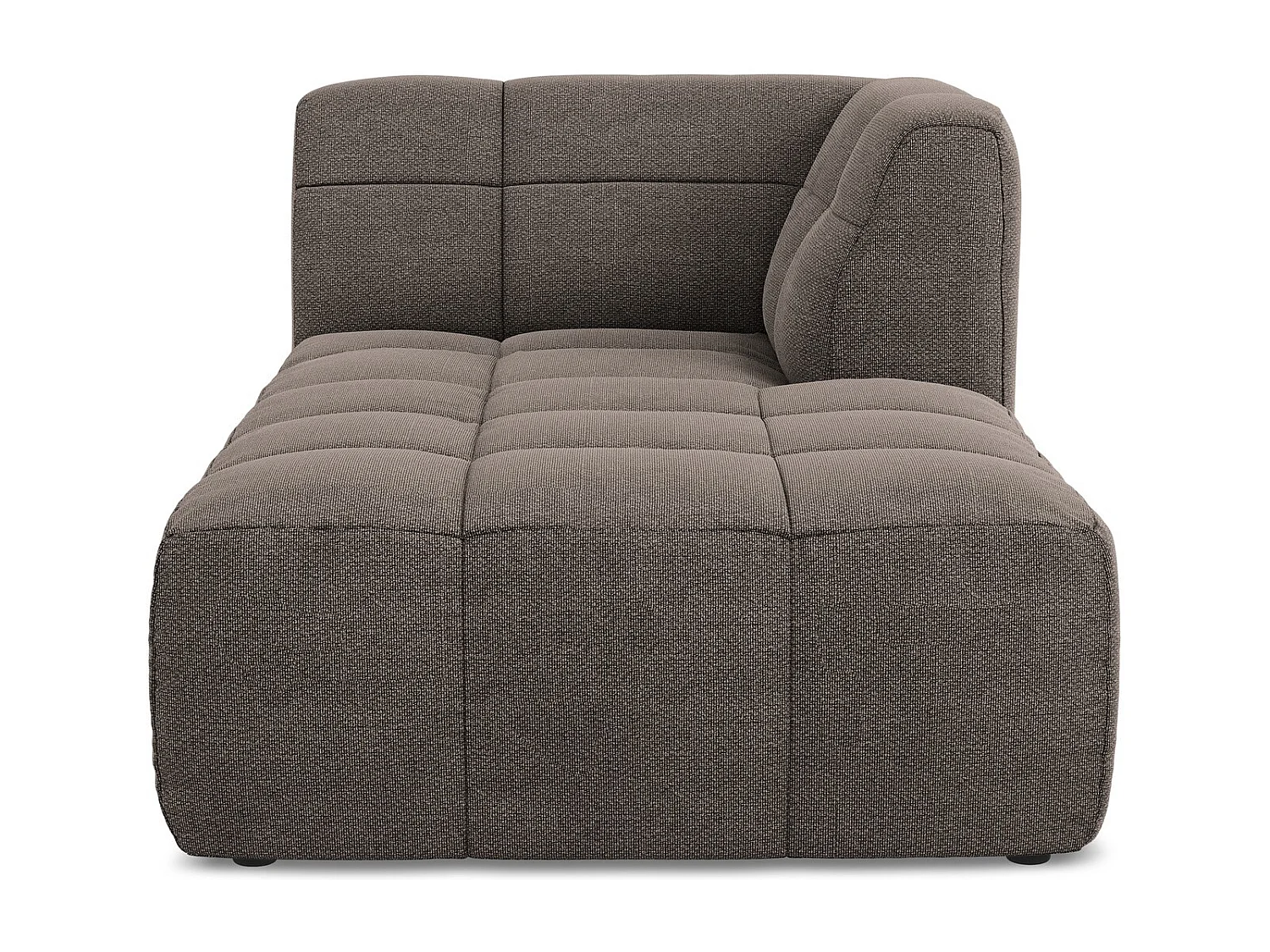 Méridienne droite en tissu bouclette - choolat - ALOHA