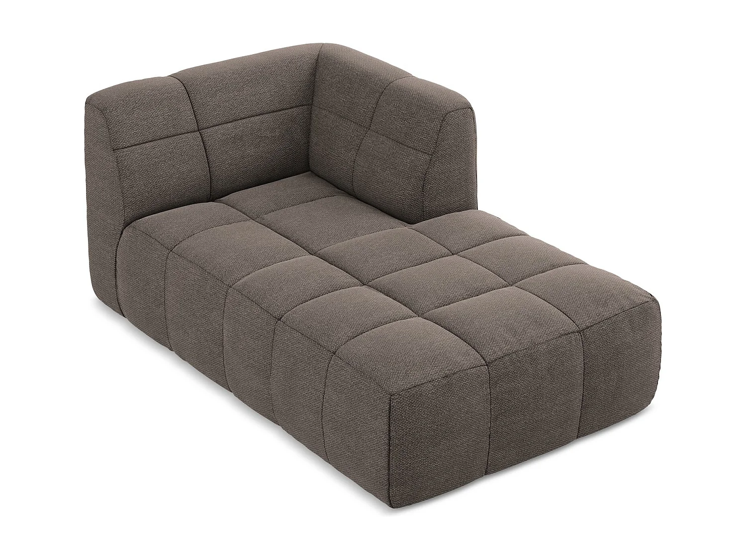 Méridienne droite en tissu bouclette - choolat - ALOHA