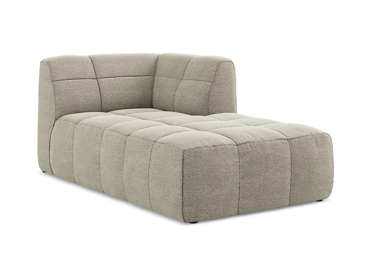 Méridienne droite en tissu bouclette - taupe - ALOHA