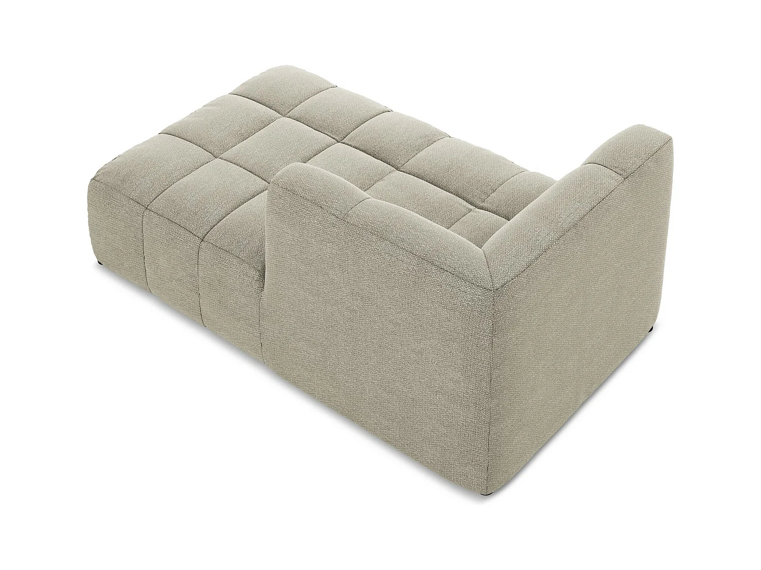 Méridienne droite en tissu bouclette - taupe - ALOHA