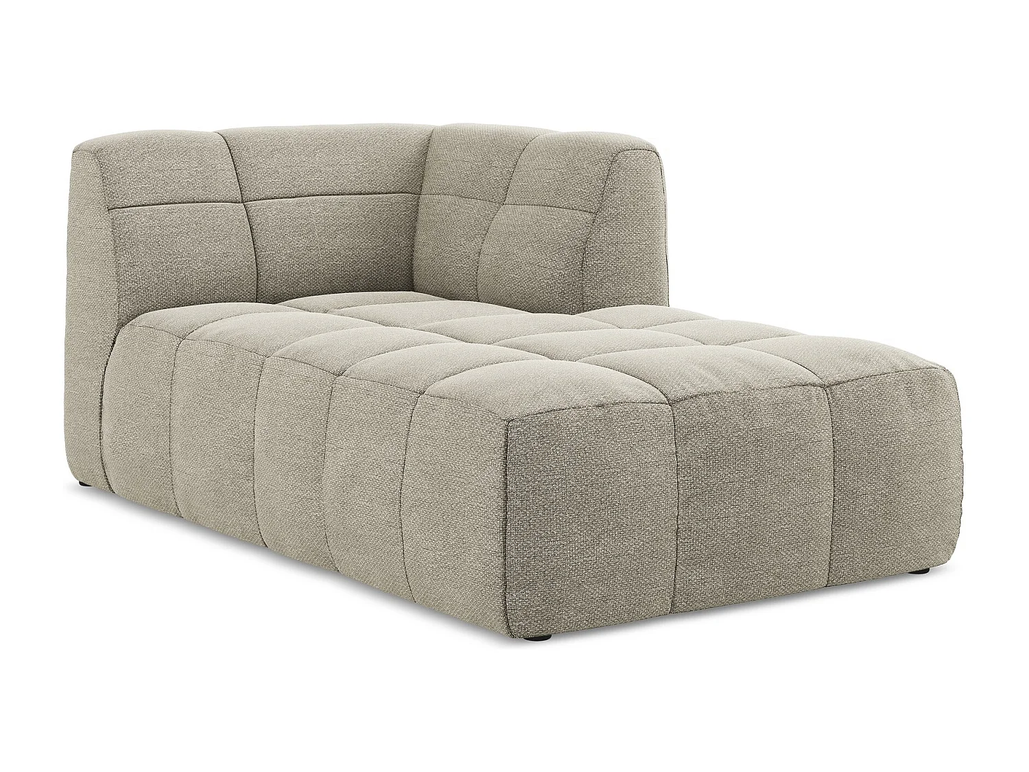 Méridienne droite en tissu bouclette - taupe - ALOHA