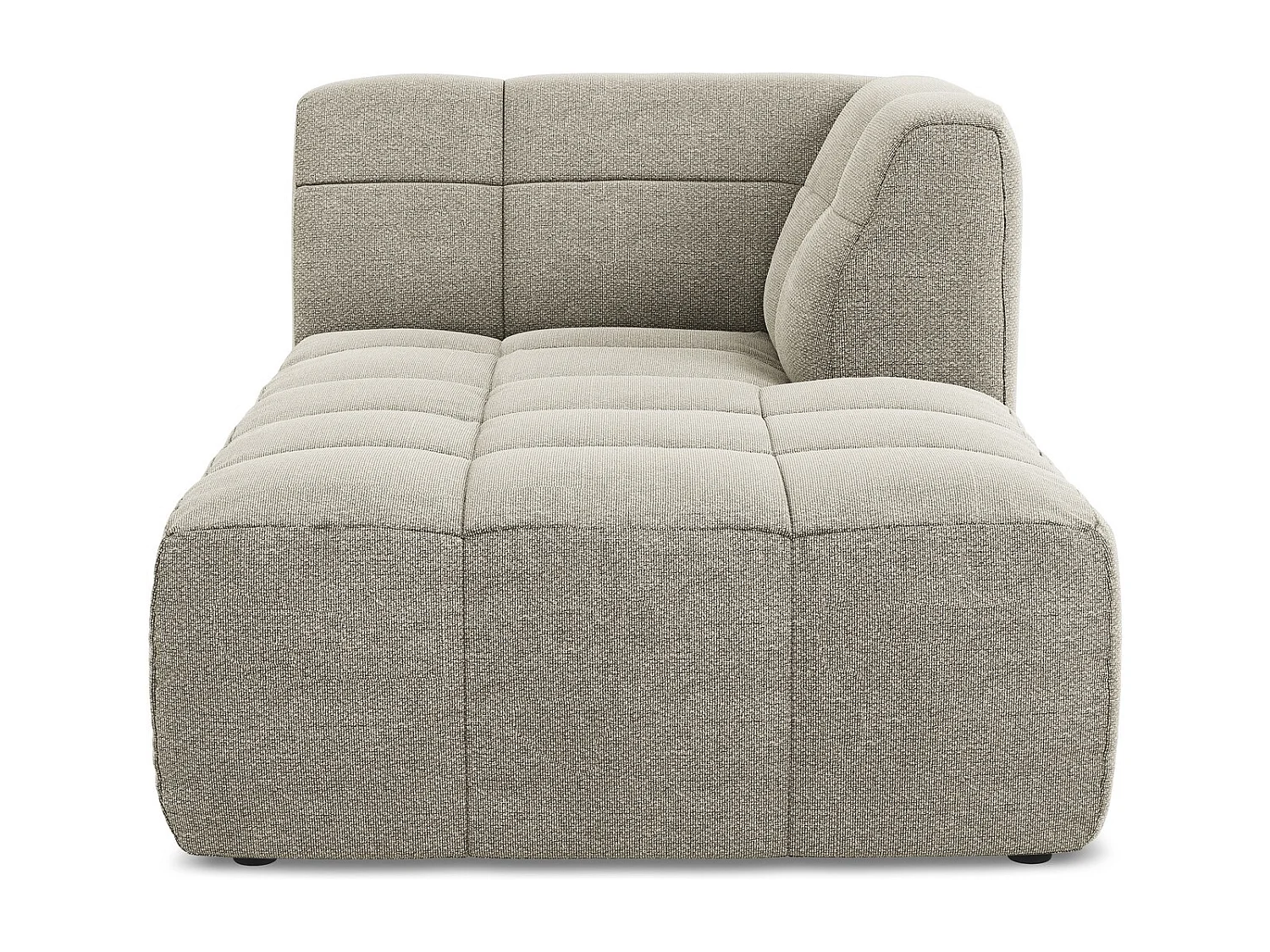 Méridienne droite en tissu bouclette - taupe - ALOHA