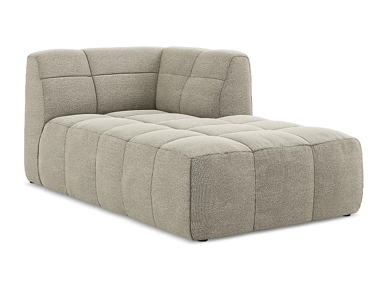 Méridienne droite en tissu bouclette - taupe - ALOHA