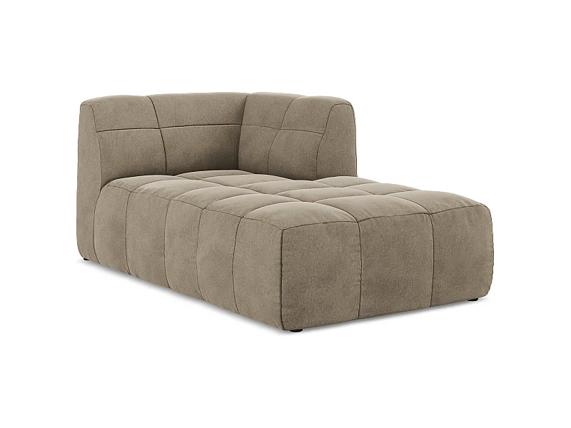 Szezlong prawostronny - z tkaniny welwetowej - beżowy - ALOHA