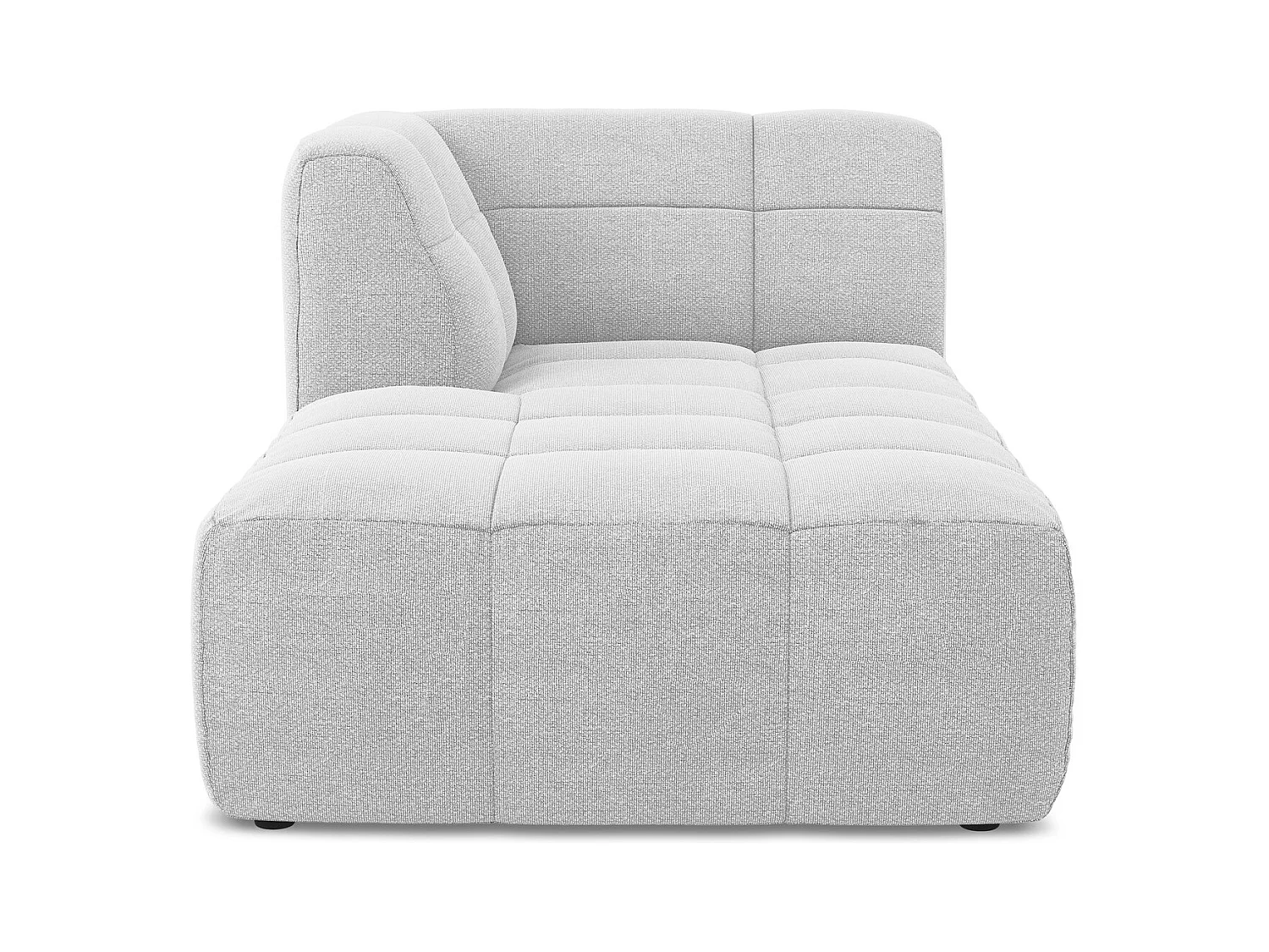 Chaise longue met hoek links van zilver bouclé - ALOHA