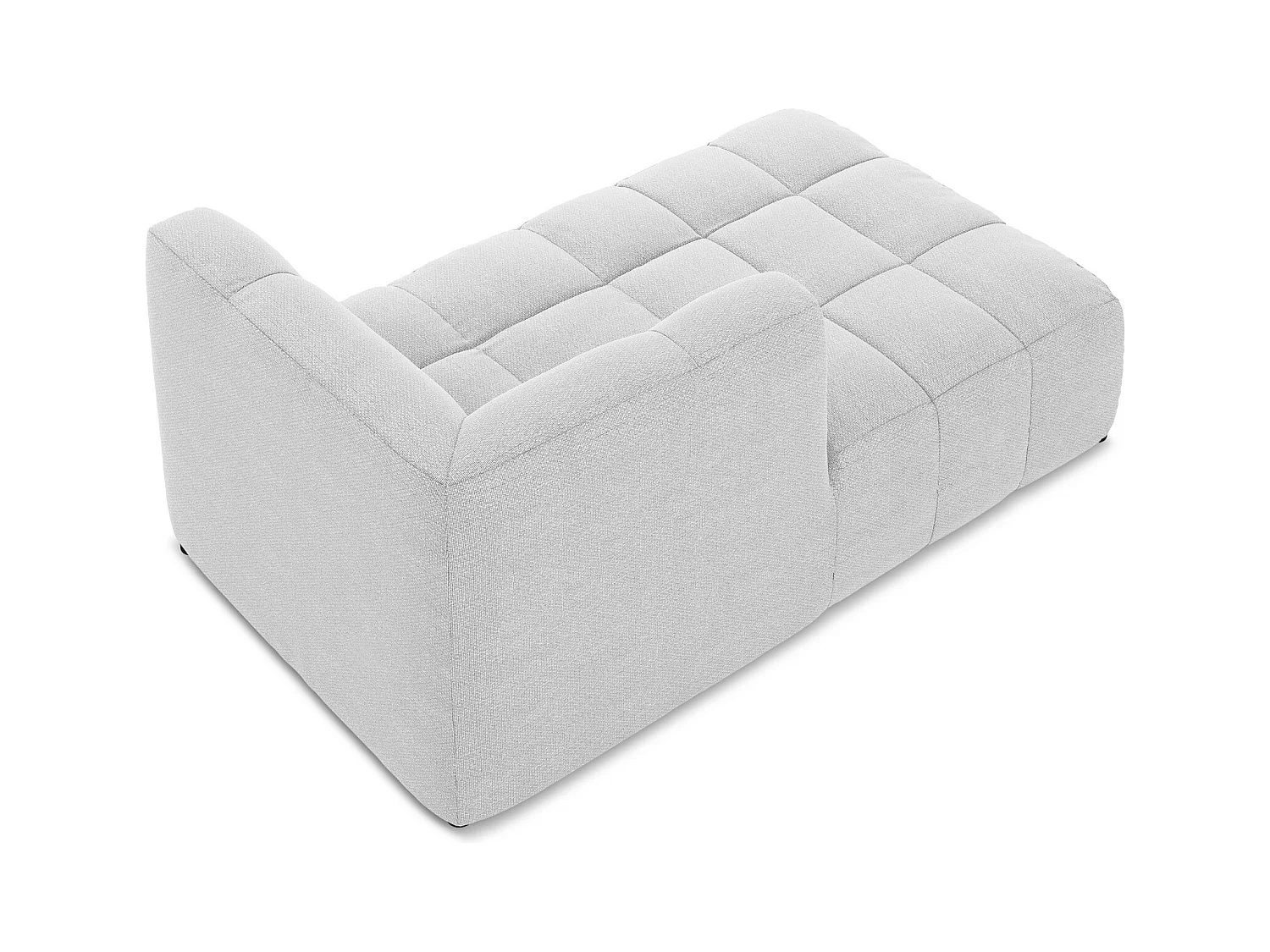 Méridienne gauche en tissu bouclette - argent - ALOHA