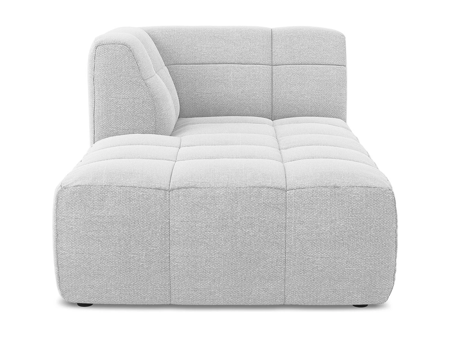 Méridienne gauche en tissu bouclette - argent - ALOHA