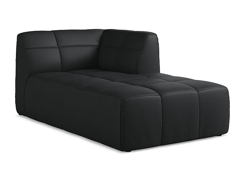 Szezlong prawostronny - ze skóry syntetycznej - czarny - ALOHA