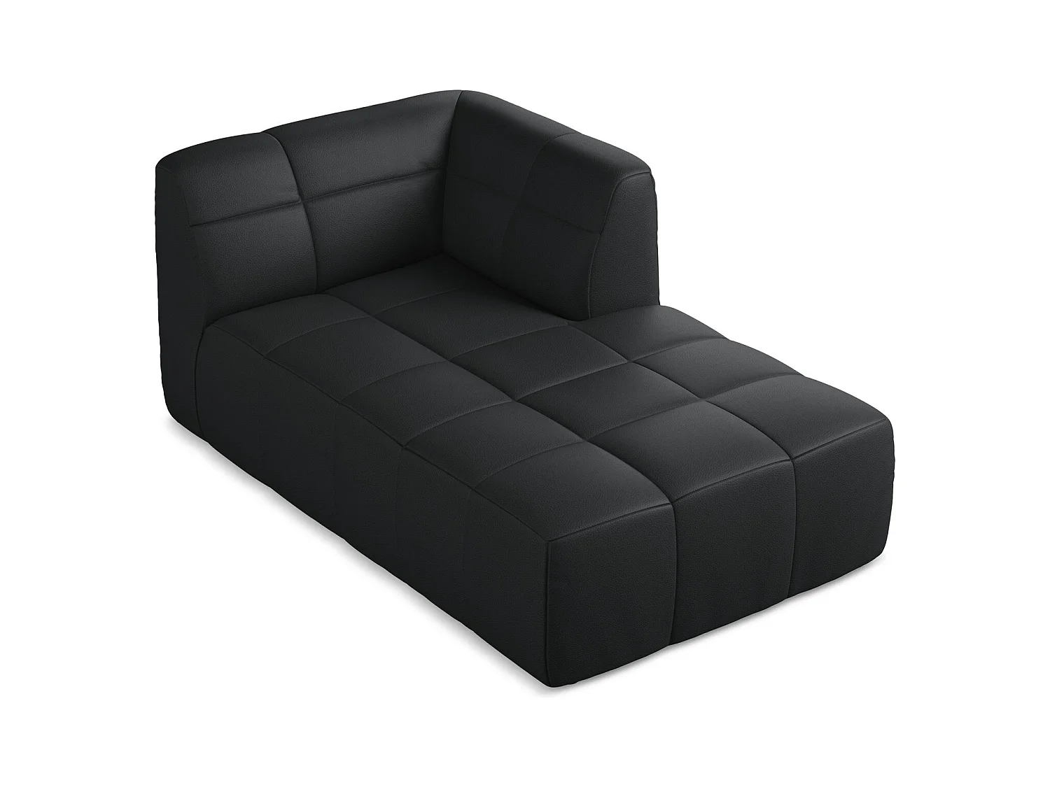 Modular - Recamiere Rechts - Kunstleder - Schwarz - ALOHA