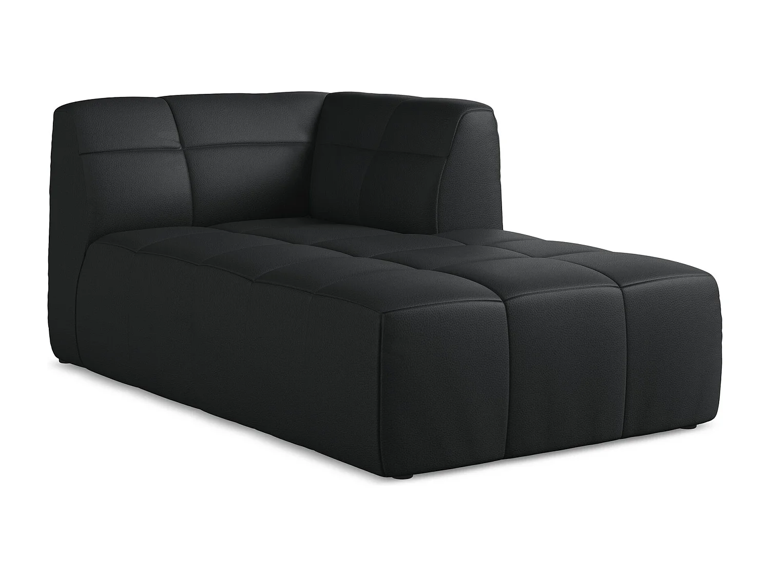 Méridienne droite en similicuir - noir - ALOHA