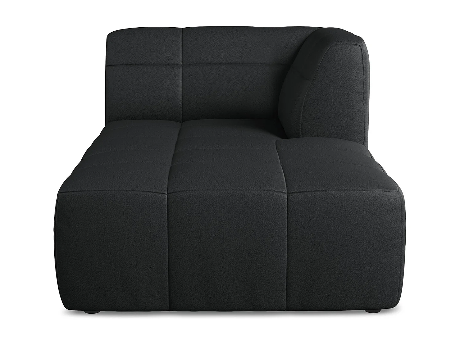 Méridienne droite en similicuir - noir - ALOHA