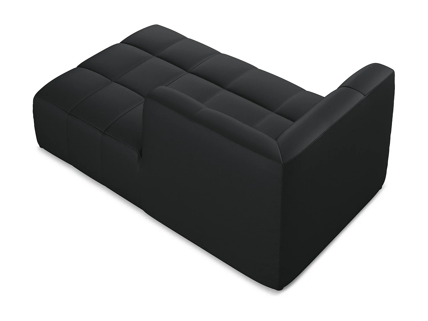 Méridienne droite en similicuir - noir - ALOHA