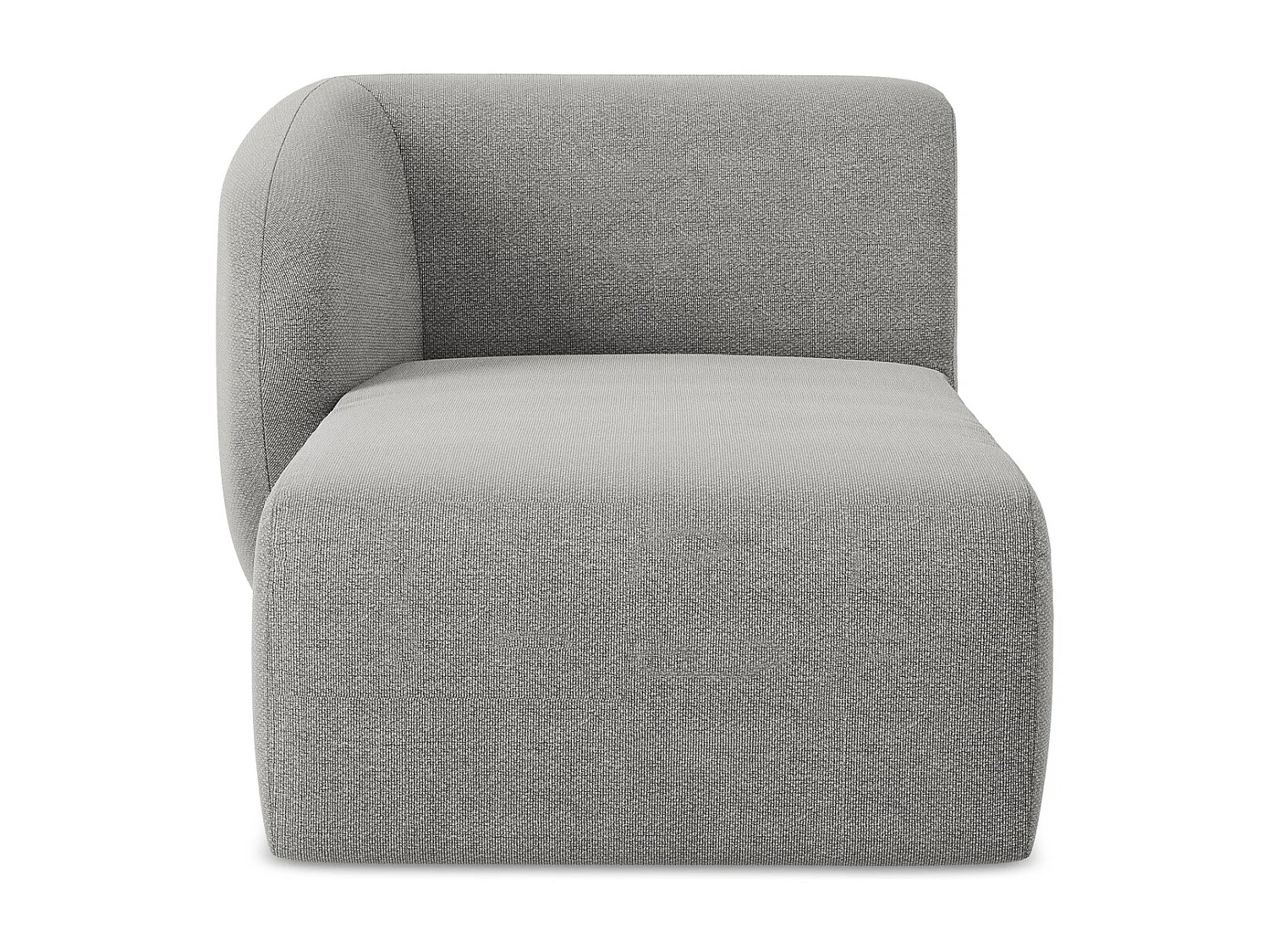 Méridienne gauche en tissu bouclette - gris clair - LANI