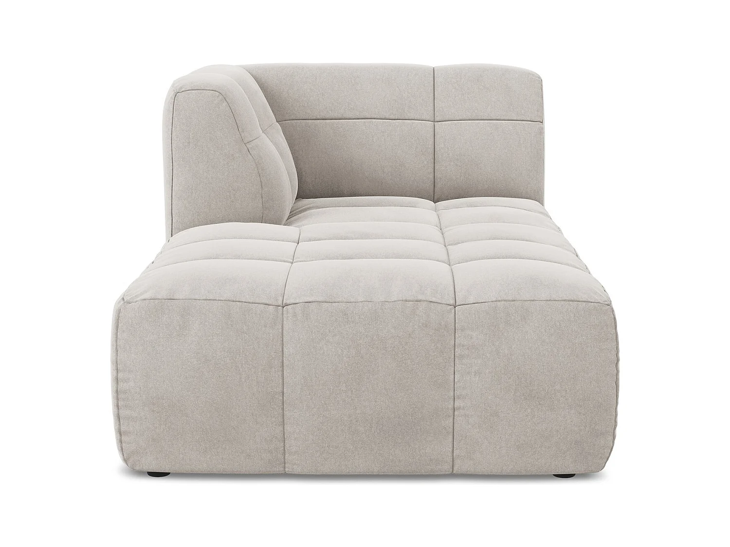 Méridienne gauche en velours - beige clair - ALOHA