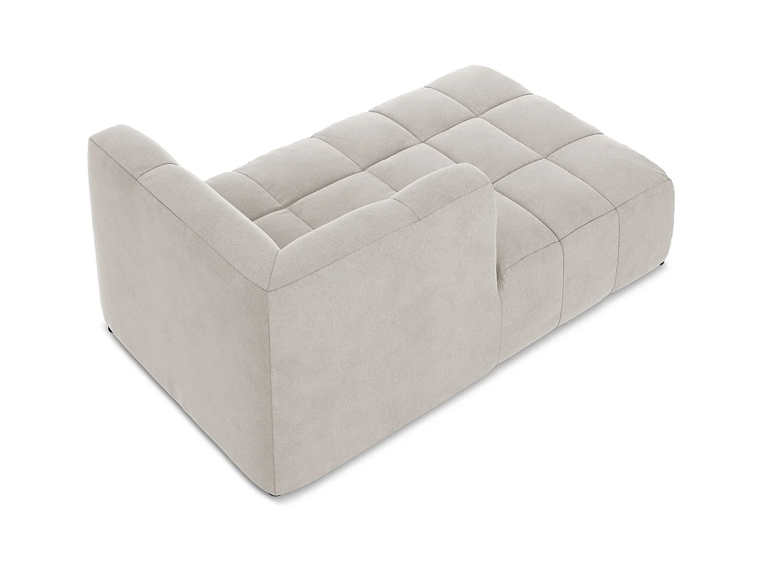 Méridienne gauche en velours - beige clair - ALOHA