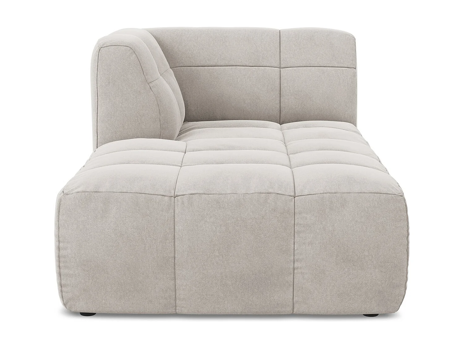 Méridienne gauche en velours - beige clair - ALOHA