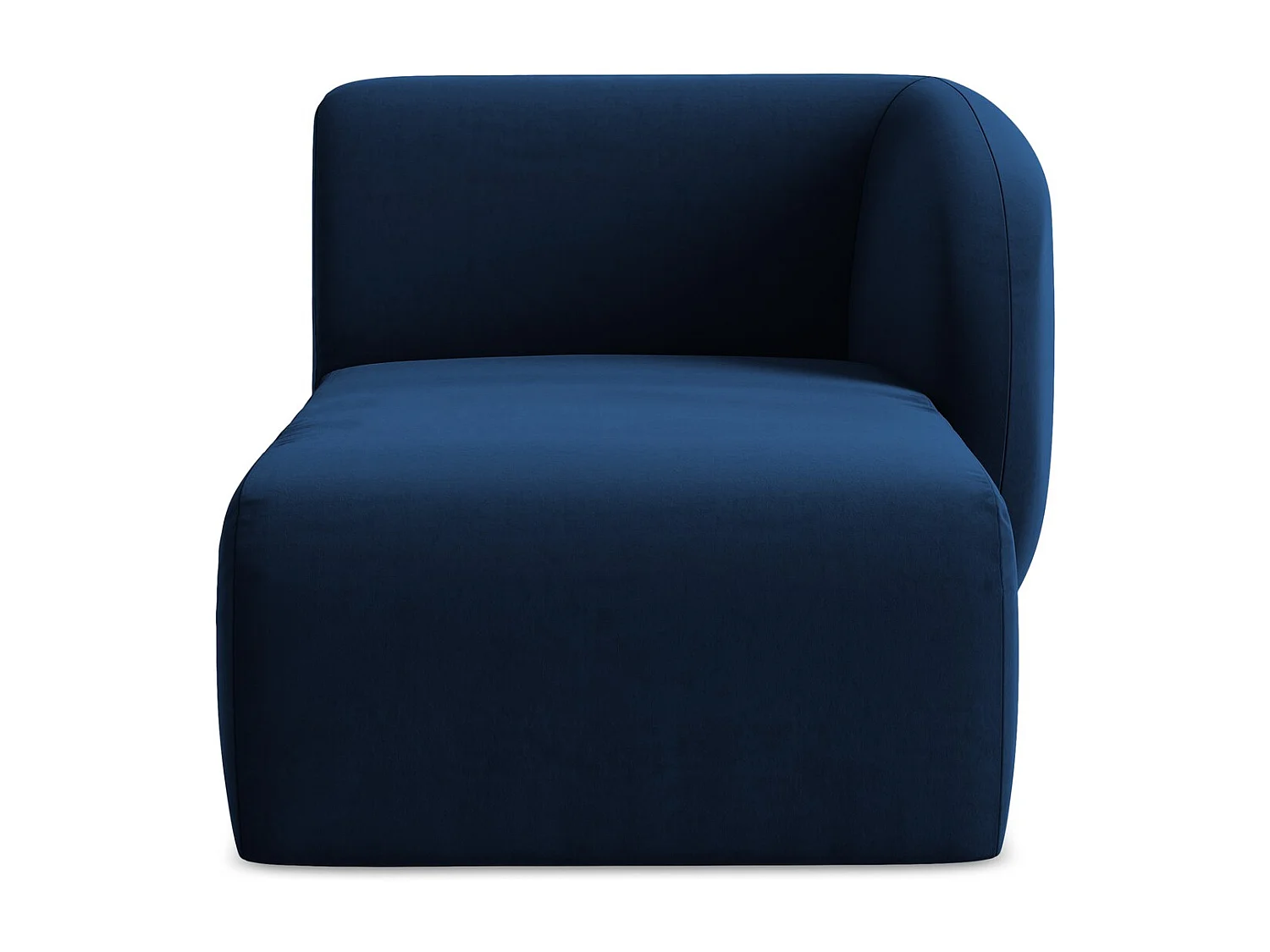 Méridienne droite en velours - bleu royal - LANI