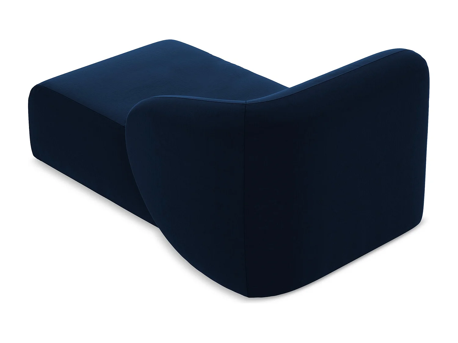 Méridienne droite en velours - bleu royal - LANI