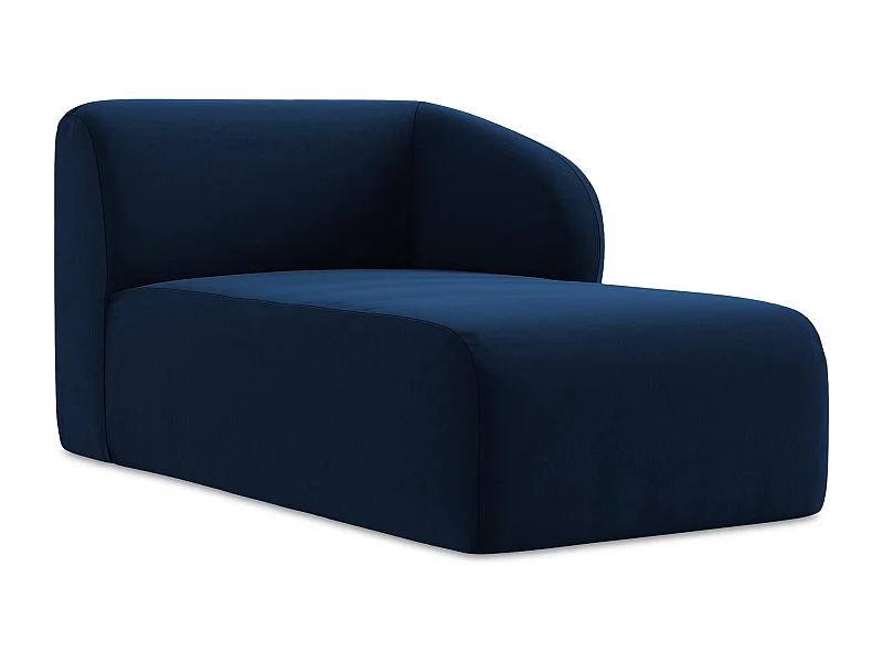 Méridienne droite en velours - bleu royal - LANI