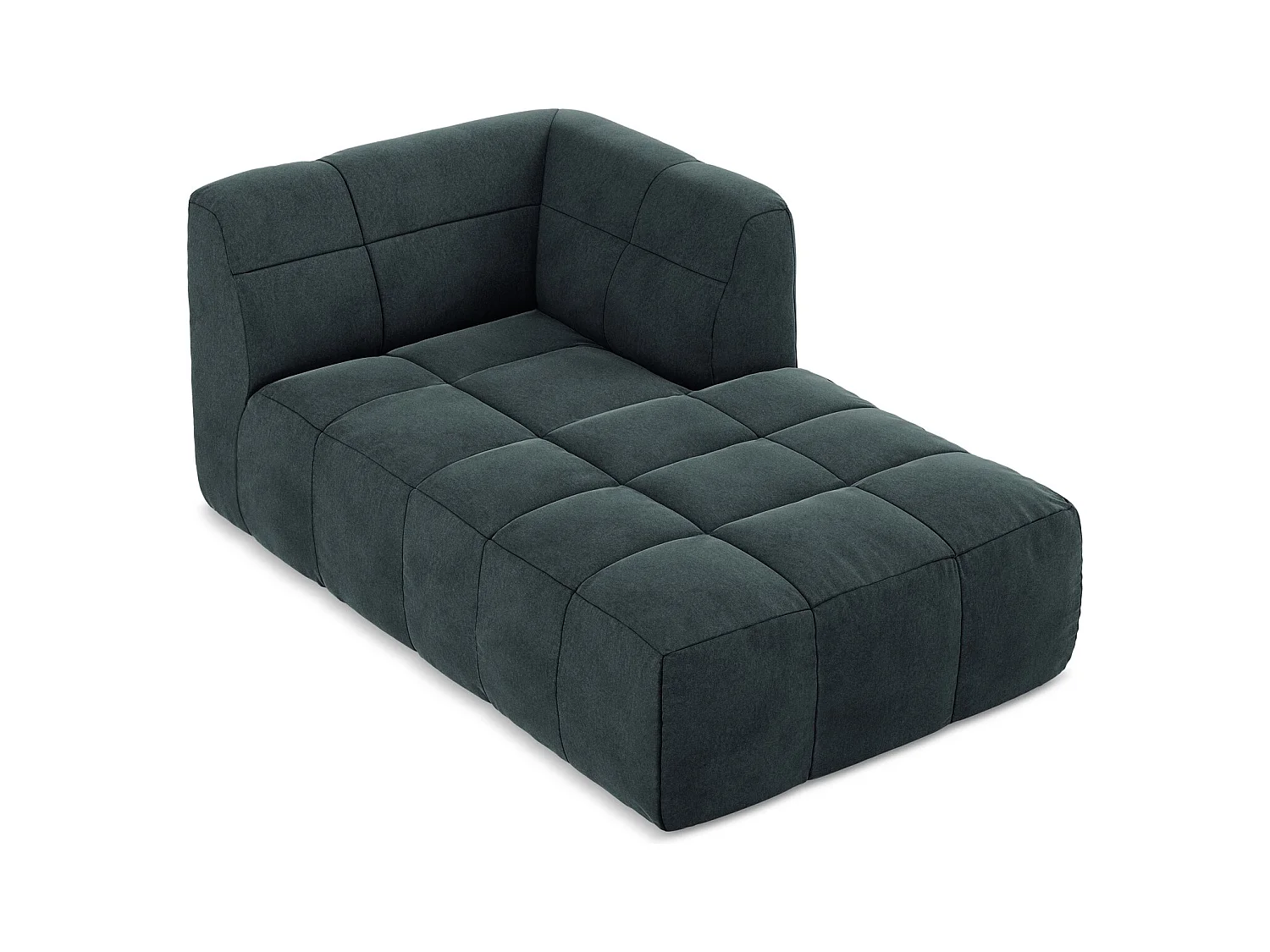 Méridienne droite en velours - marin - ALOHA