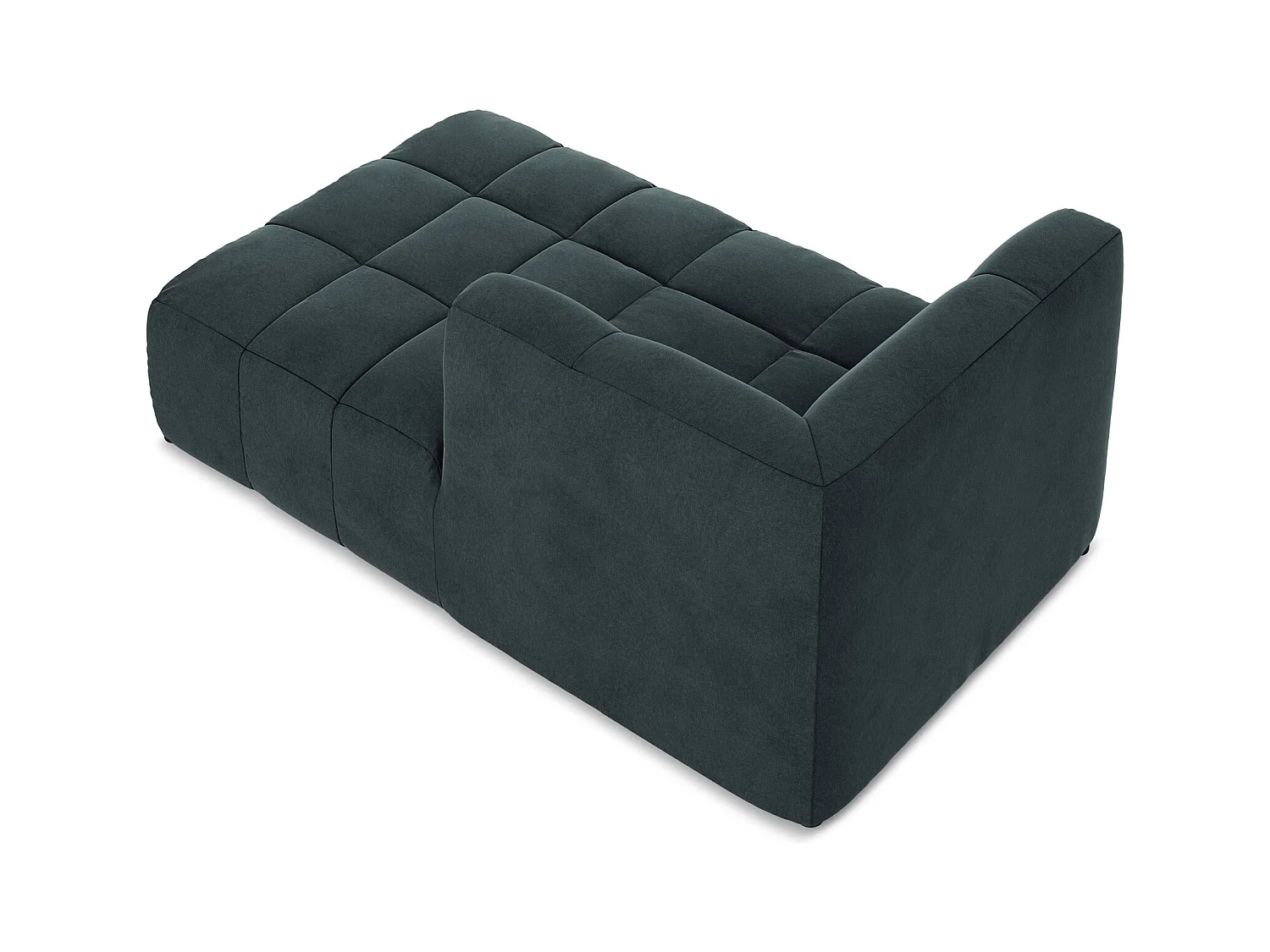 Méridienne droite en velours - marin - ALOHA