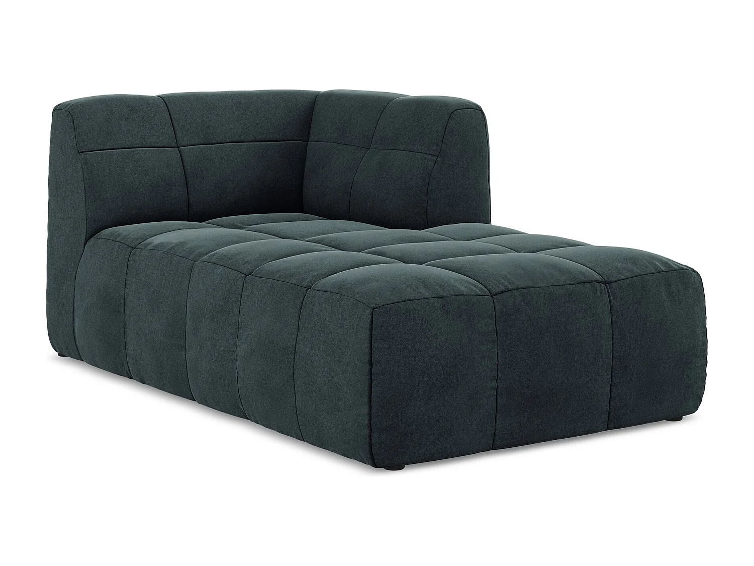 Méridienne droite en velours - marin - ALOHA