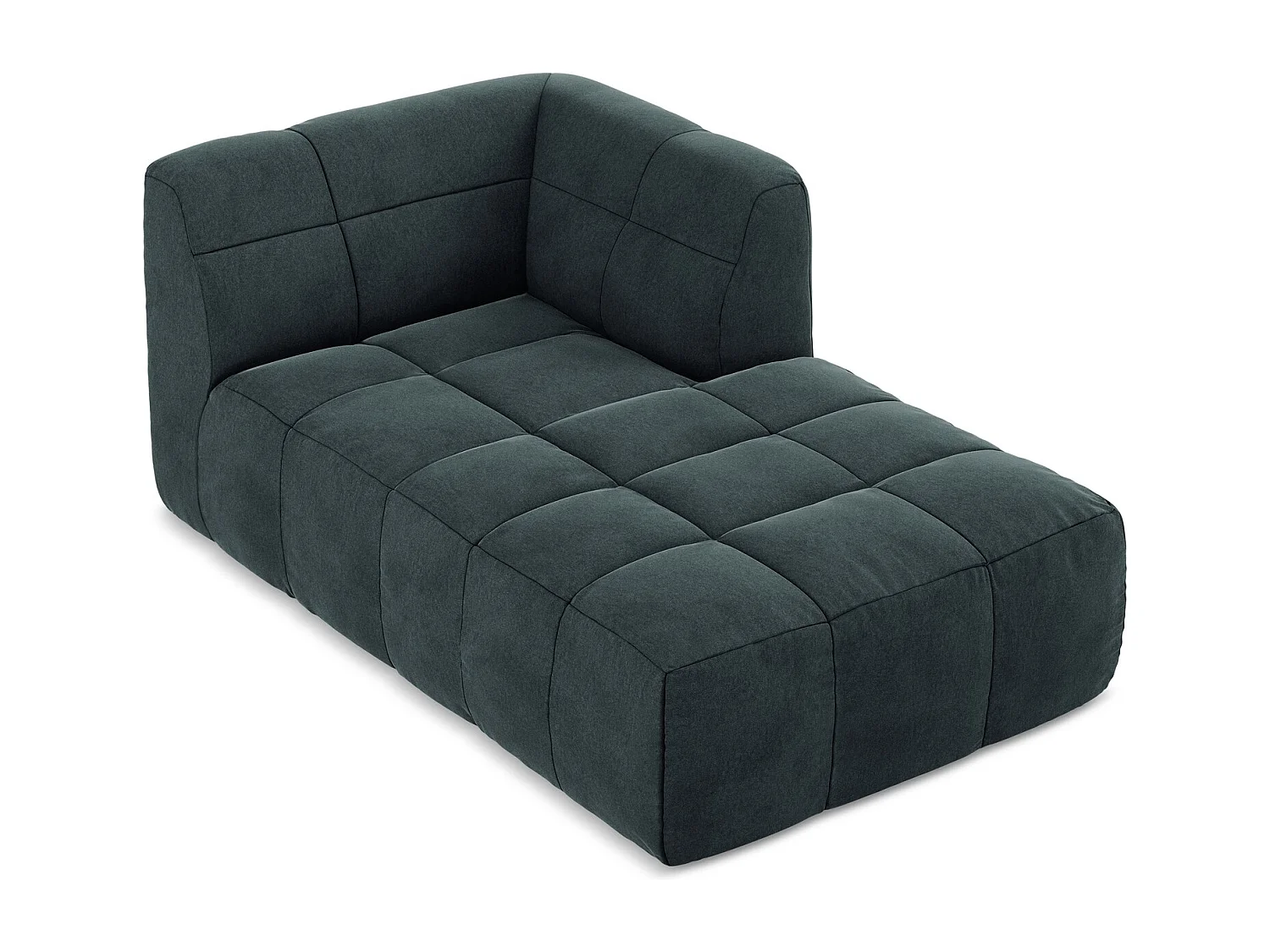 Méridienne droite en velours - marin - ALOHA