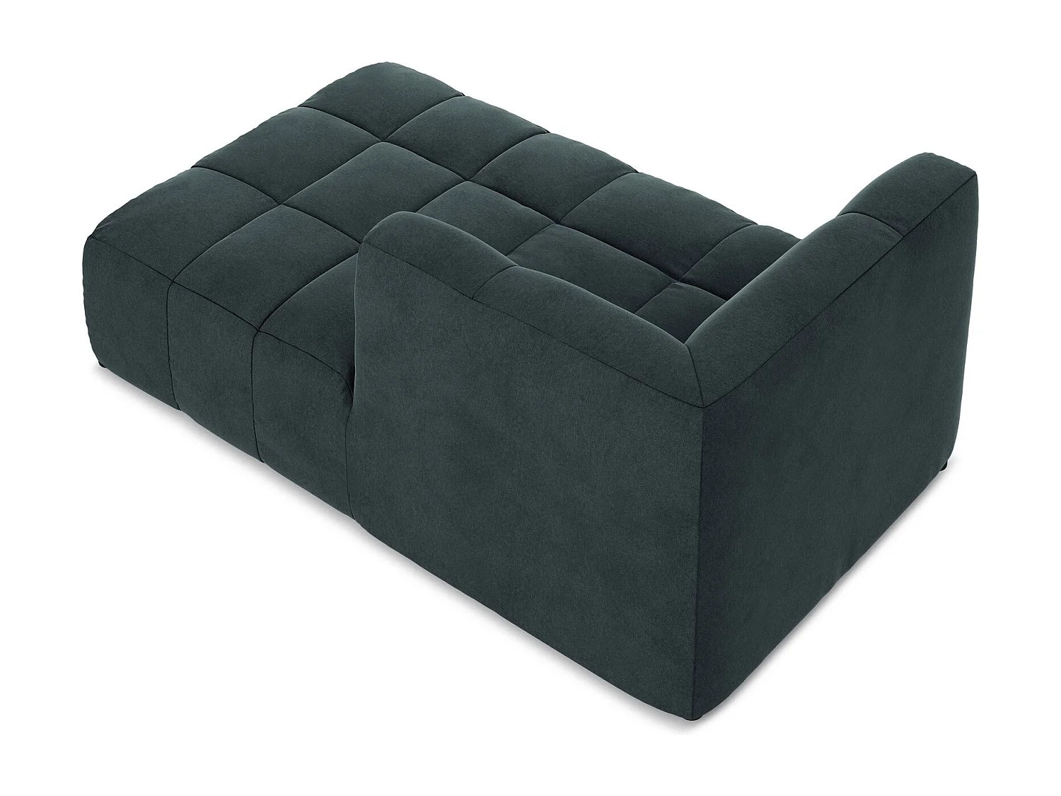 Méridienne droite en velours - marin - ALOHA