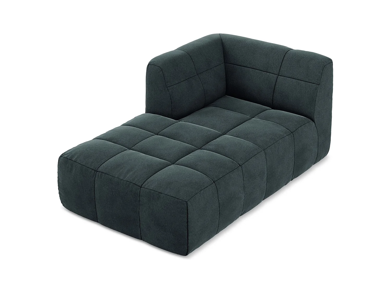 Méridienne gauche en velours - marin - ALOHA