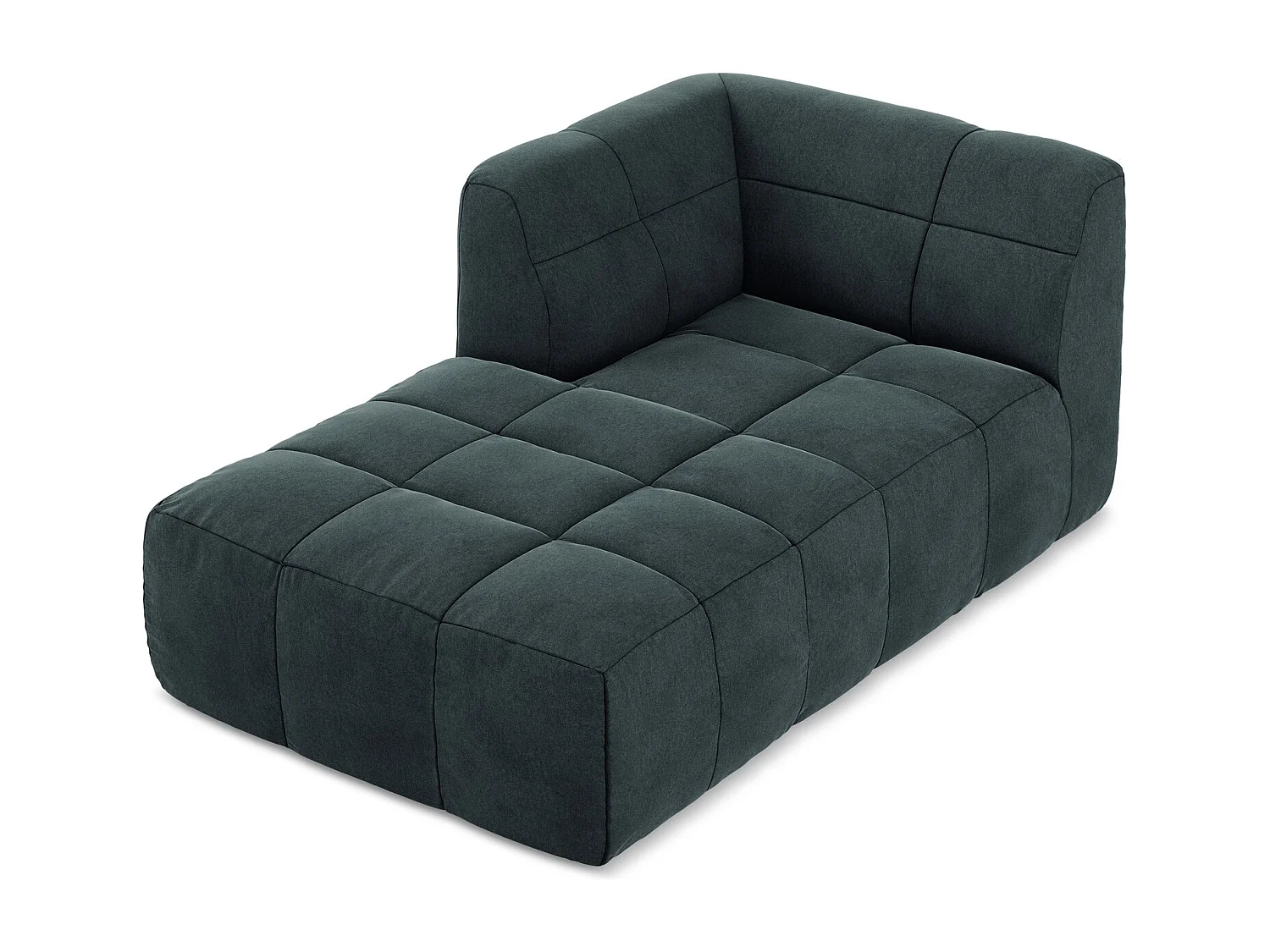 Méridienne gauche en velours - marin - ALOHA