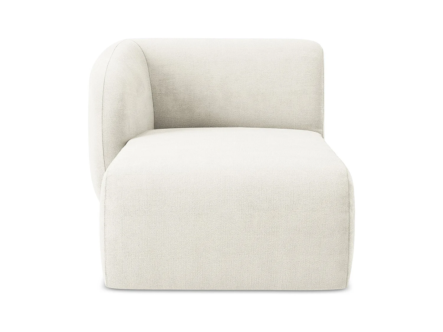 Chaise longue met hoek links van wit chenille stof - LANI