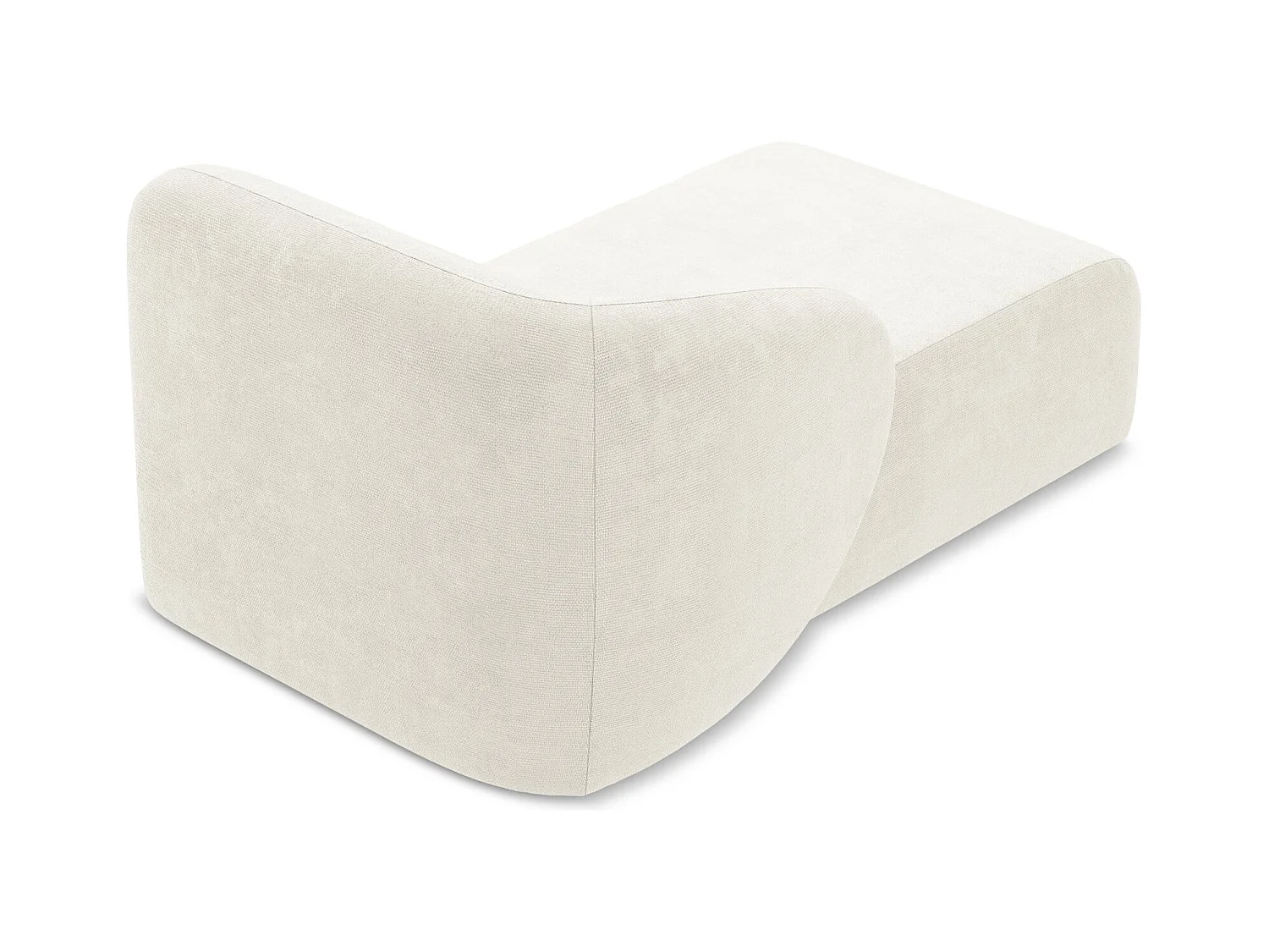 Chaise longue met hoek links van wit chenille stof - LANI